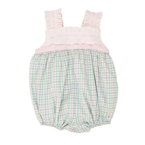 Swoon Kids Plaid Eyelet Trim Bubble
Fabric: 95% Cotton 5% Spandex main image 1